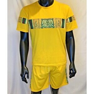Coofandy Yellow Summer 2-piece Shorts Set Large